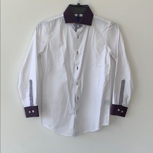 Alfa Perry White/Purple Dress Shirt #C0009